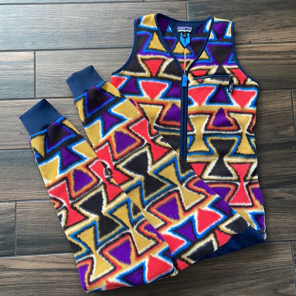 retro fleece patagonia overalls